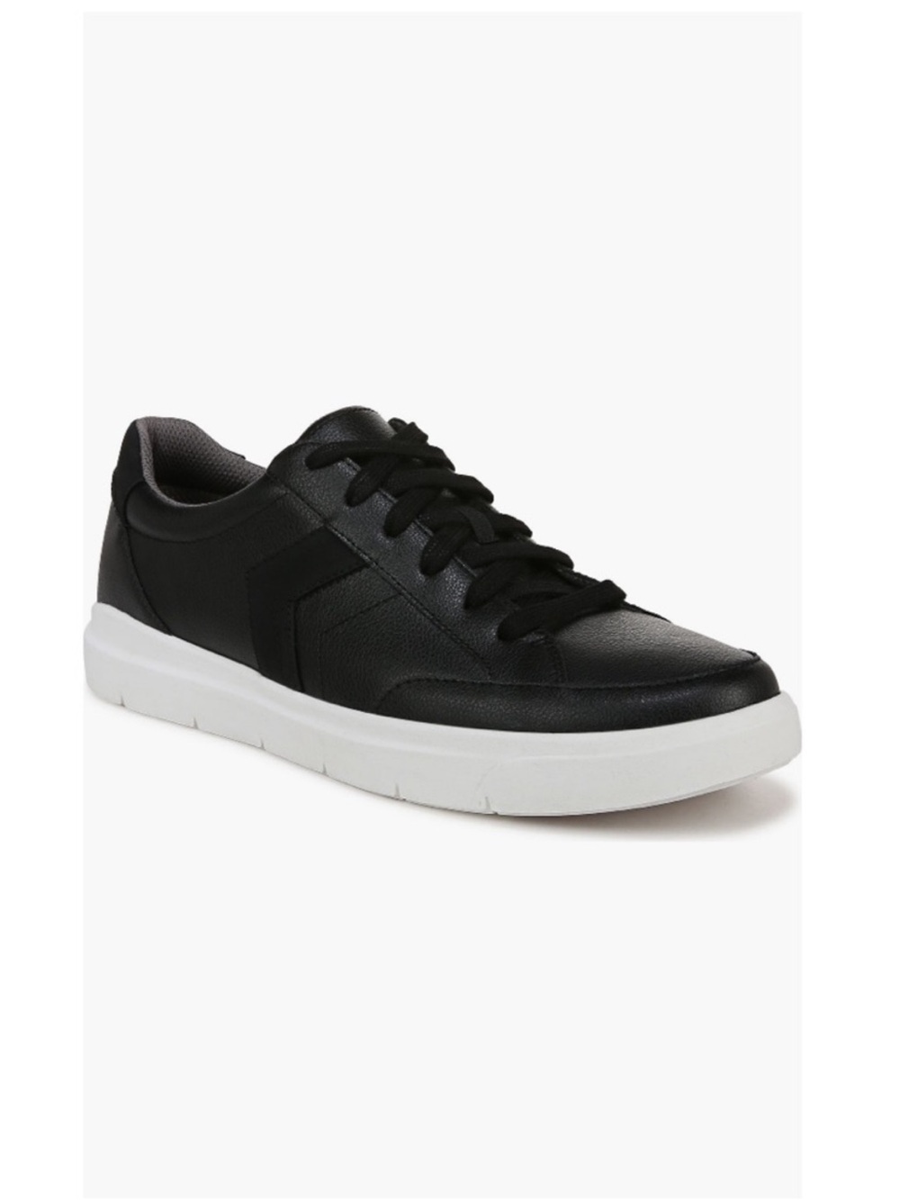 Dr. Scholl’s Madison Low Top Sneaker Black Leather White Sole Men’s Size 8